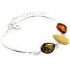 925 Sterling Silver & Baltic Amber Classic Adjustable Bracelet 20 cm - M554