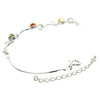 925 Sterling Silver & Baltic Amber Adjustable Bracelet with Silver Hearts - M569