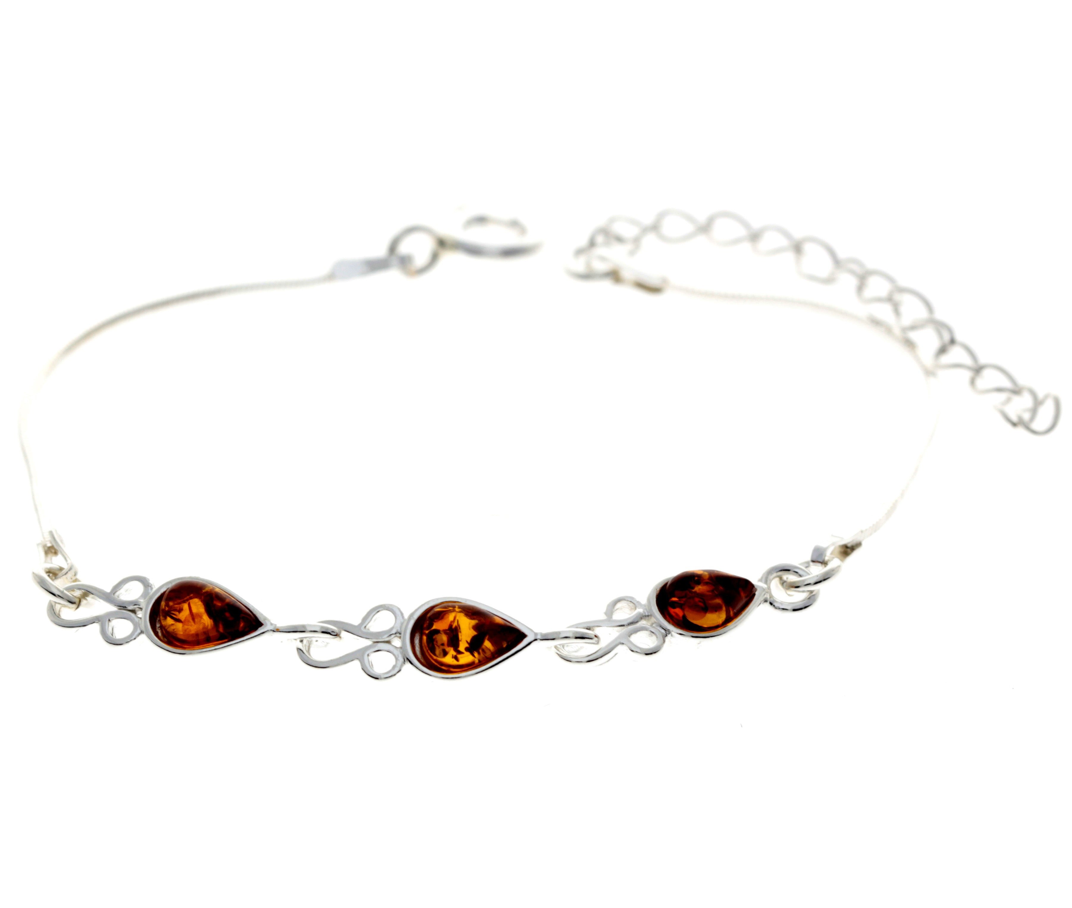 Products 925 Sterling Silver & Baltic Amber Adjustable Bracelet - M570