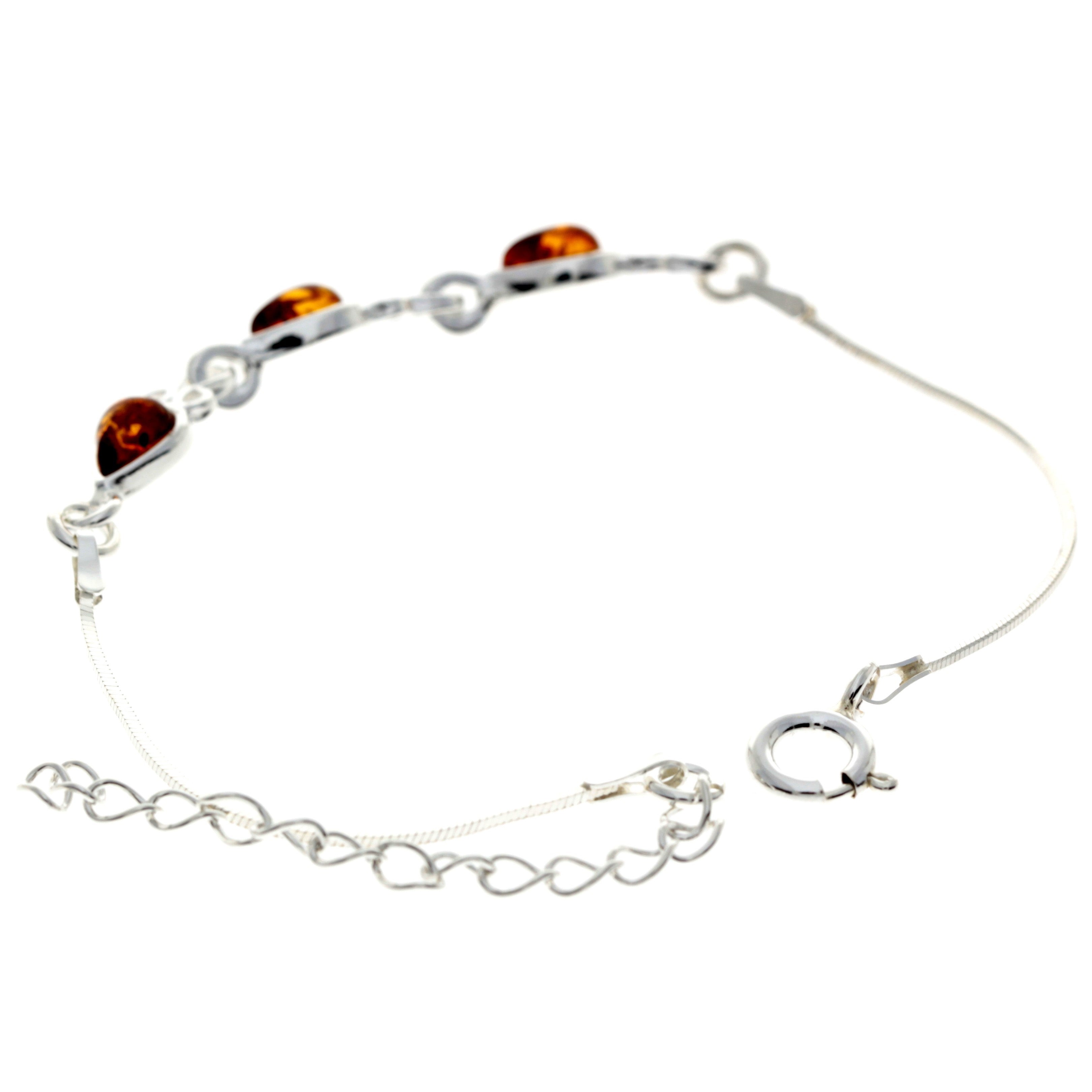 Products 925 Sterling Silver & Baltic Amber Adjustable Bracelet - M570