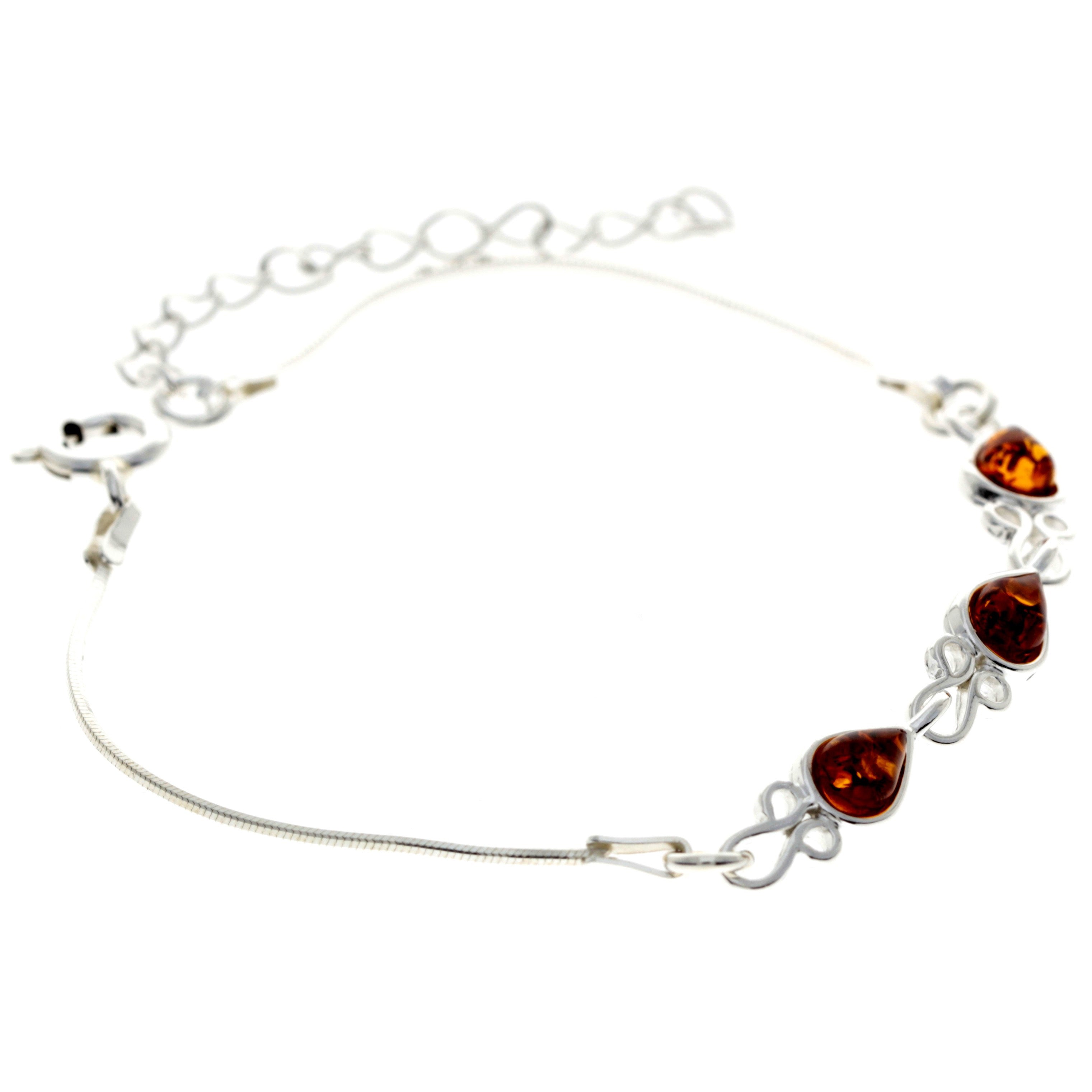 Products 925 Sterling Silver & Baltic Amber Adjustable Bracelet - M570