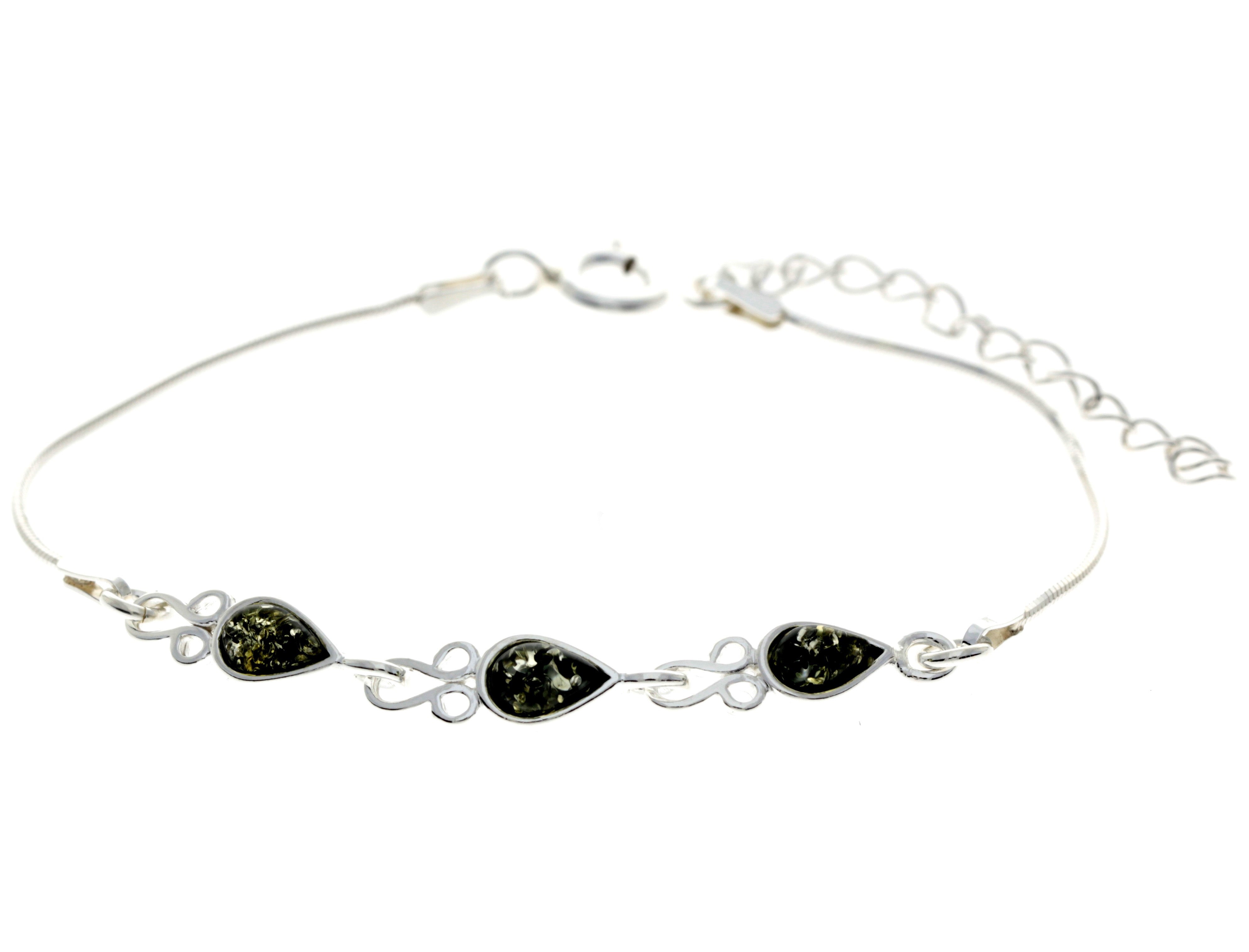 Products 925 Sterling Silver & Baltic Amber Adjustable Bracelet - M570