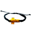 Genuine Baltic Amber Adjustable Bracelet for Men with Amber Cross - MB021