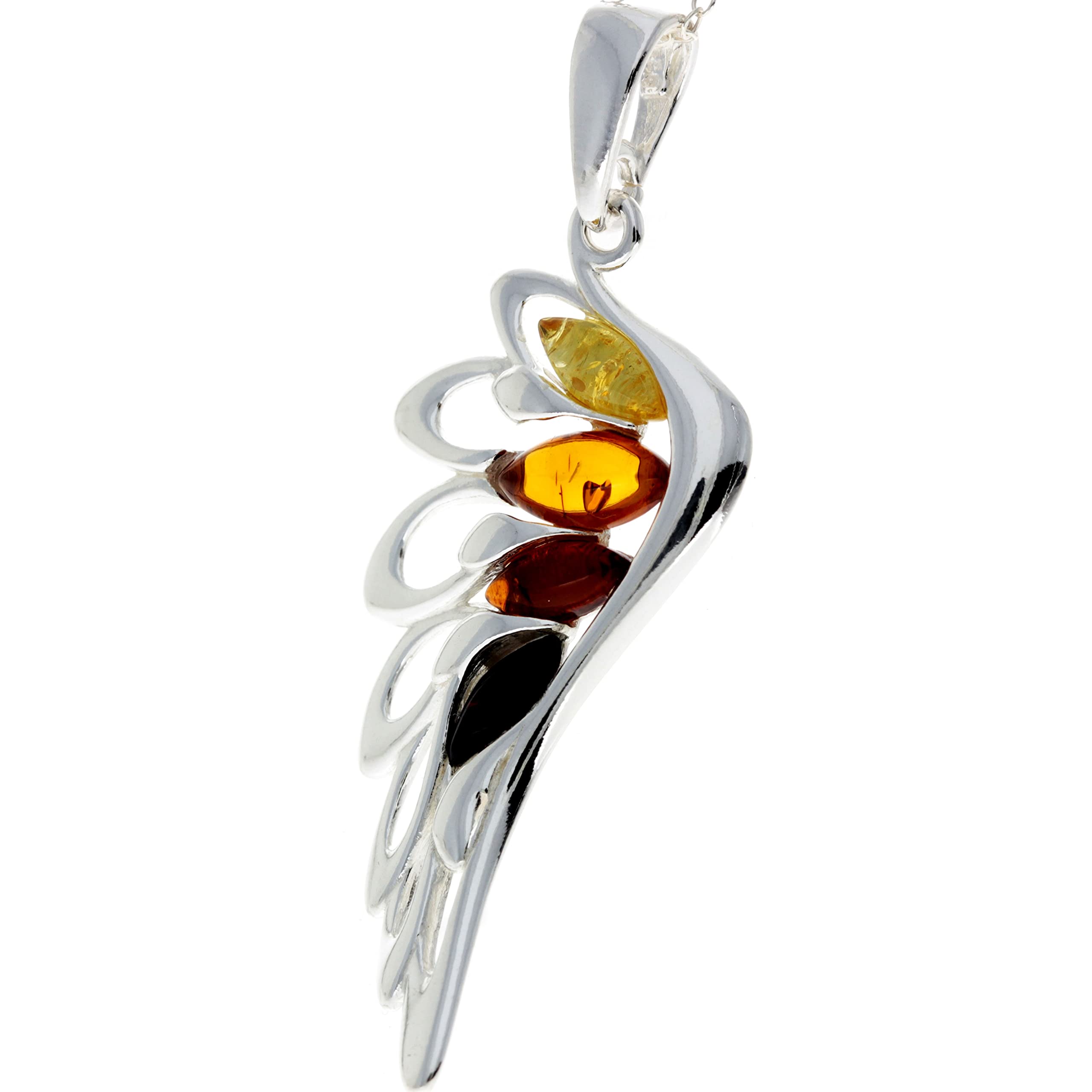 925 Sterling Silver Lucky Angel Wing with Baltic Amber - GL367