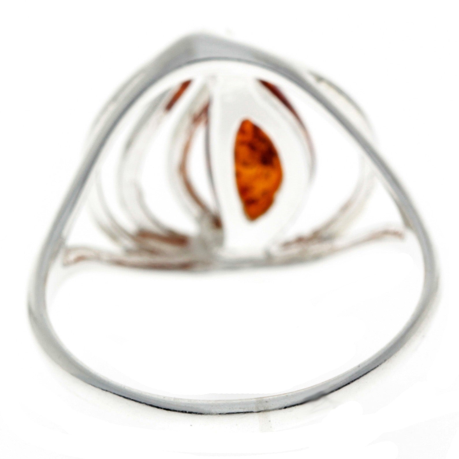 925 Sterling Silver & Baltic Amber Modern Ring - GL711