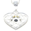 925 Sterling Silver & Baltic Amber Modern Heart Pendant - GL2006