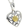 925 Sterling Silver & Baltic Amber Modern Heart Pendant - GL2006