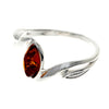 925 Sterling Silver & Baltic Amber Modern Ring - 7570