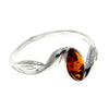 925 Sterling Silver & Baltic Amber Modern Ring - 7570