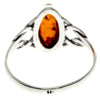 925 Sterling Silver & Genuine Baltic Amber Celtic Classic Ring - 7503