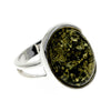 925 Sterling Silver & Baltic Amber Classic Adjustable Ring - GL464