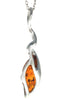 925 Sterling Silver & Baltic Amber Modern Pendant - GL387