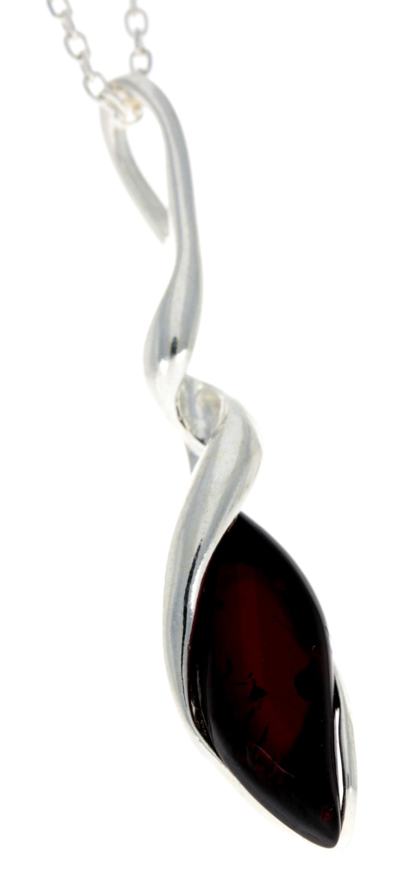 925 Sterling Silver & Baltic Amber Modern Pendant - GL387