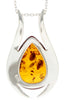 925 Sterling Silver & Baltic Amber Large Modern Pendant - GL213