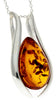 925 Sterling Silver & Baltic Amber Large Modern Pendant - GL213