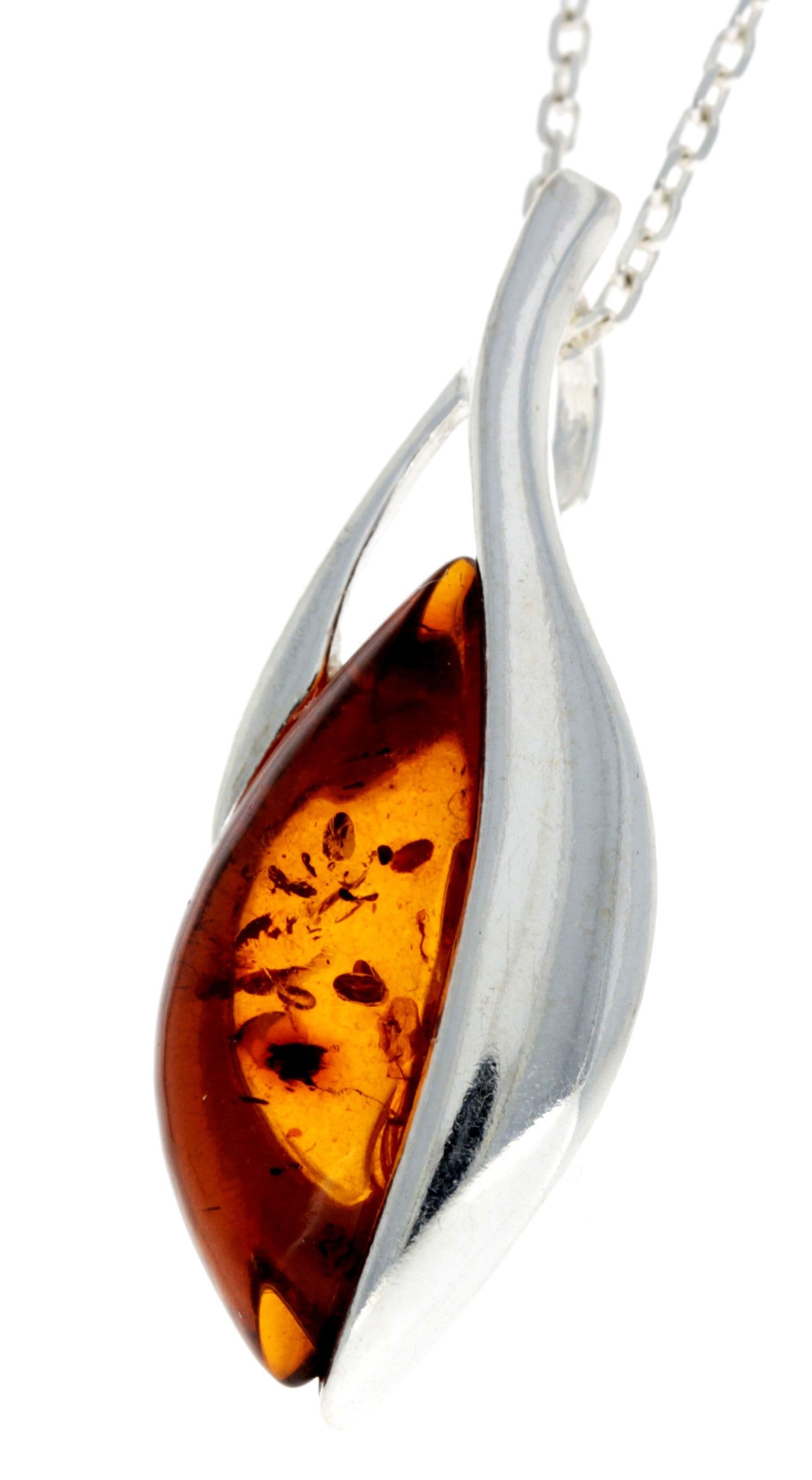 925 Sterling Silver & Baltic Amber Classic Pendant - GL385