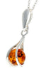 925 Sterling Silver & Baltic Amber Modern Ball Pendant - GL390