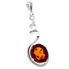 925 Sterling Silver & Baltic Amber Spiral Modern Pendant - M369