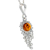 925 Sterling Silver & Baltic Amber Modern Pendant - M394