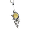 925 Sterling Silver & Baltic Amber Modern Pendant - M394