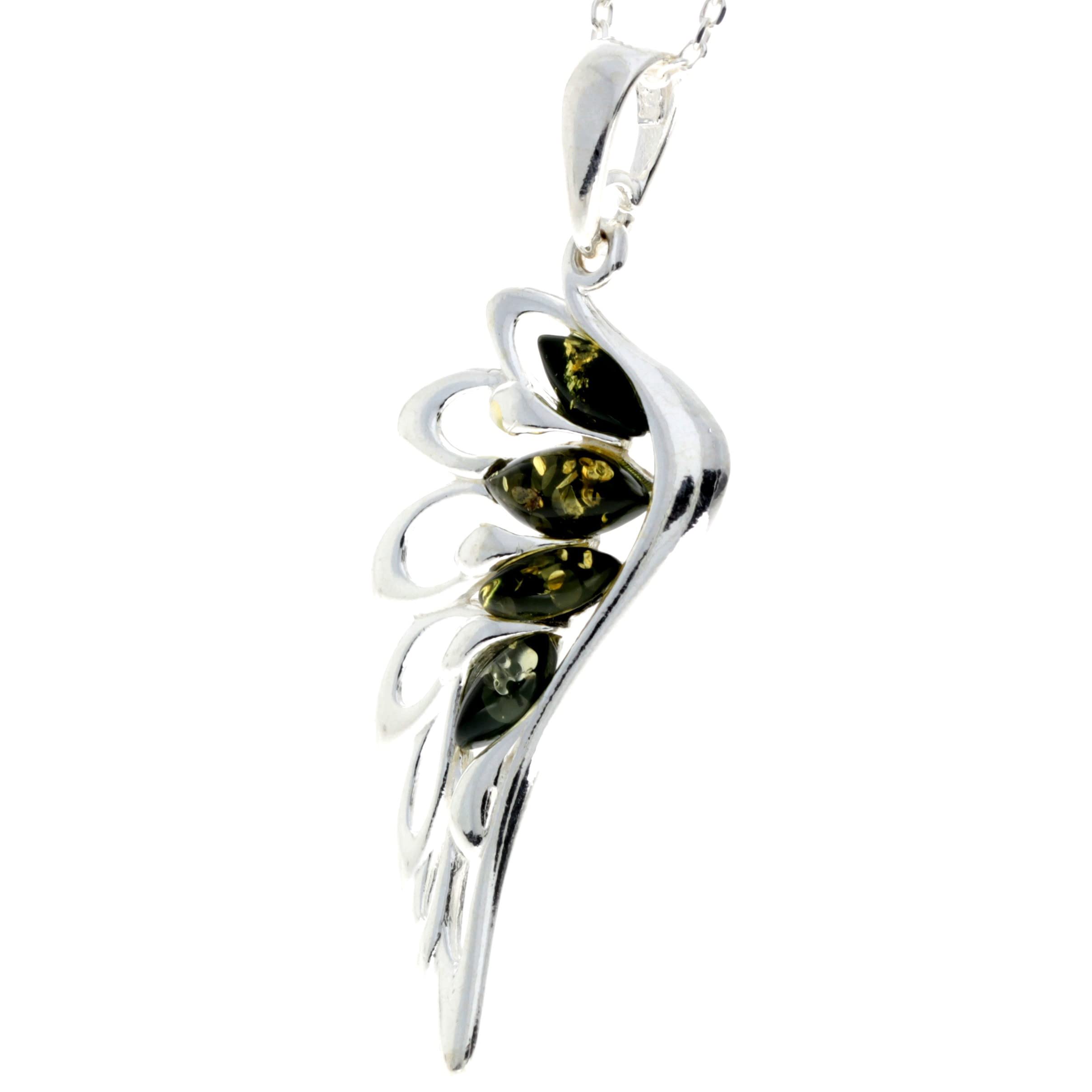 925 Sterling Silver Lucky Angel Wing with Baltic Amber - GL367