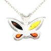 925 Sterling Silver & Baltic Amber Small Butterfly Pendant - AX201