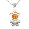 925 Sterling Silver & Baltic Amber Teddy Bear Pendant - GL2025