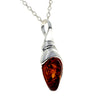 925 Sterling Silver & Baltic Amber Modern Teardrop Pendant - GL2026