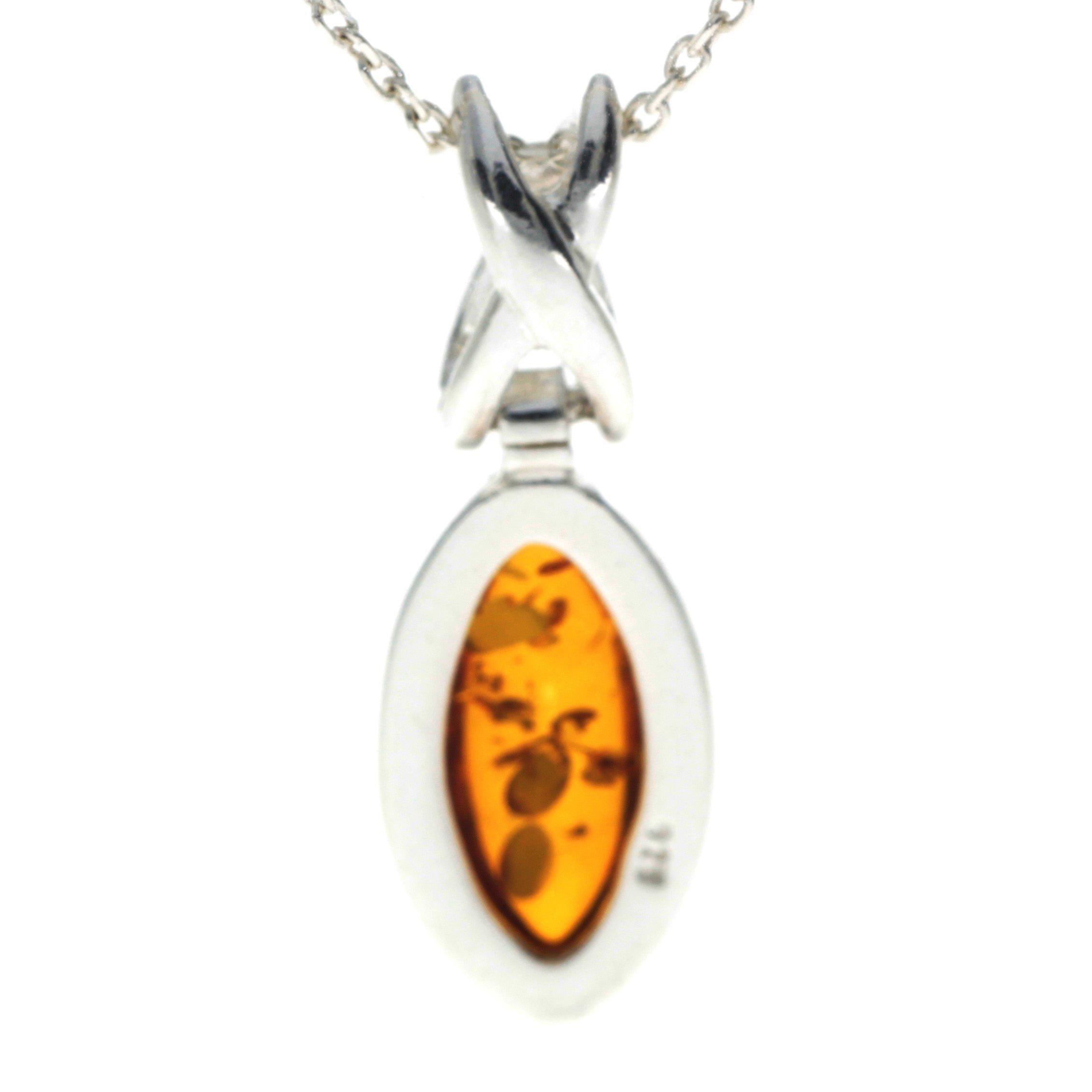 925 Sterling Silver & Baltic Amber Celtic Pendant - GL278