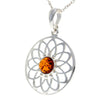 925 Sterling Silver & Baltic Amber Celtic Pendant - GL2005S