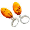 925 Sterling Silver & Baltic Amber Elegant Drop Dangling Earrings - AE1