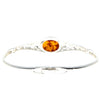 925 Sterling Silver & Baltic Amber Modern Celtic Solid Bangle - GL555