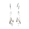 925 Sterling Silver & Genuine Baltic Amber Modern Drop Dangling Earrings - GL198