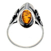 925 Sterling Silver & Genuine Baltic Amber Celtic Ring - GL736