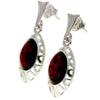 925 Sterling Silver & Baltic Amber Drop Modern Earrings - GL191