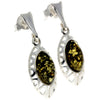 925 Sterling Silver & Baltic Amber Drop Modern Earrings - GL191