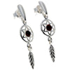 925 Sterling Silver & Baltic Amber Dreamcatcher Drop Earrings - GL183