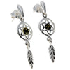 925 Sterling Silver & Baltic Amber Dreamcatcher Drop Earrings - GL183