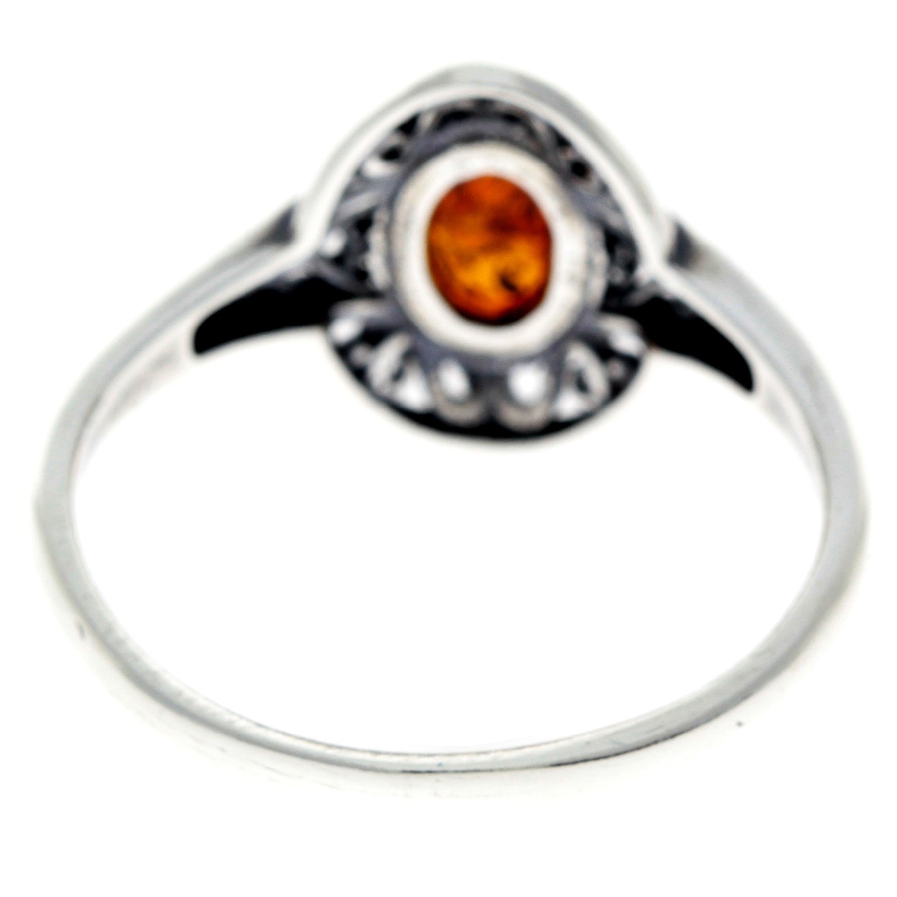 925 Sterling Silver & Baltic Amber Classic Celtic Ring - AR9