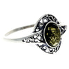 925 Sterling Silver & Baltic Amber Classic Celtic Ring - AR9