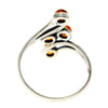 925 Sterling Silver & Genuine Baltic Amber Multi Stones Modern Ring - 7355