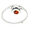 925 Sterling Silver & Baltic Amber Round Celtic Ring