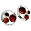 925 Sterling Silver & Genuine Baltic Amber Multi Stones Studs Earrings - M651