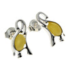 925 Sterling Silver & Baltic Amber Elephant Stud Earrings - GL176