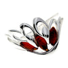 925 Sterling Silver & Genuine Baltic Amber Angel Wing Ring - GL738