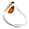 925 Sterling Silver & Genuine Baltic Amber Modern Adjustable Ring - GL726