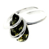 925 Sterling Silver & Genuine Baltic Amber Modern Adjustable Ring - GL726