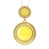 925 Sterling Silver 22 Carat Gold Plated with Genuine Baltic Amber Modern Pendant - MG200