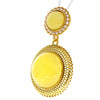 925 Sterling Silver 22 Carat Gold Plated with Genuine Baltic Amber Modern Pendant - MG200