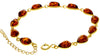 Classic 925 Sterling Silver Gold Plated with 22 Carat Gold 19 cm + 4.5 cm Link Bracelet set with Genuine Baltic Amber Gemstones - MG502